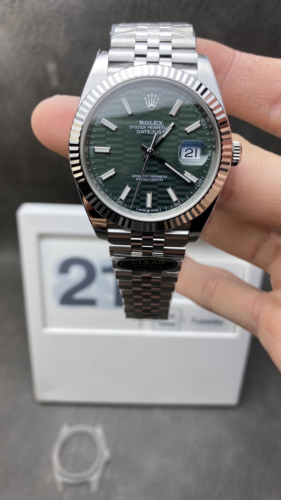 Victory Factory DateJust 126334 41mm CF Rolex Watch Best Edition 904L Steel Green Texuted Dial on Jubilee Bracelet VR3235 Clean Factory DateJust 126334 41mm CF Rolex Watch Best Edition 904L Steel Green Texuted Dial on Jubilee Bracelet VR3235