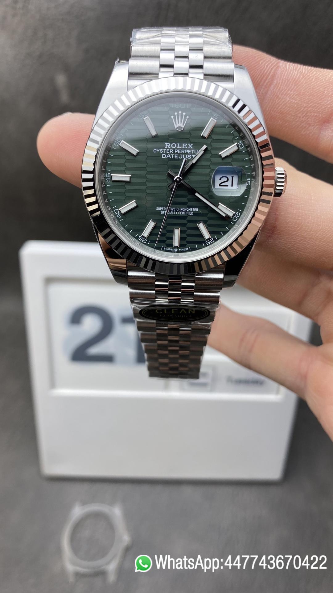 Victory Factory DateJust 126334 41mm CF Rolex Watch Best Edition 904L Steel Green Texuted Dial on Jubilee Bracelet VR3235 Clean Factory DateJust 126334 41mm CF Rolex Watch Best Edition 904L Steel Green Texuted Dial on Jubilee Bracelet VR3235