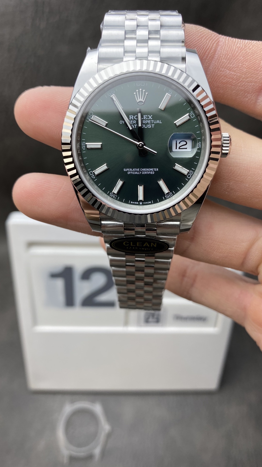 Victory Factory DateJust 126334 41mm CF Rolex Watch Best Edition 904L Steel Olive Green Dial on Jubilee Bracelet VR3235 Clean Factory DateJust 126334 41mm CF Rolex Watch Best Edition 904L Steel Olive Green Dial on Jubilee Bracelet VR3235