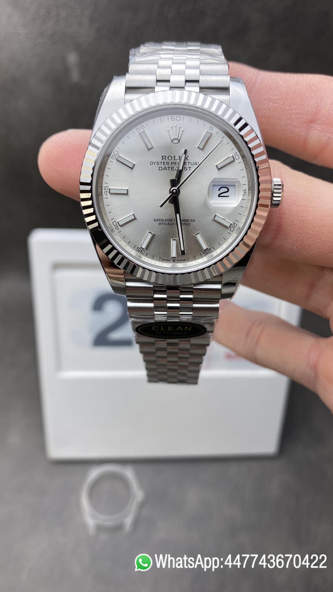 Victory Factory DateJust 41 126334 Super Clone Quality 904L Steel Silver Stick Dial on Jubilee Bracelet VR3235 Movement Clean Factory DateJust 41 126334 Super Clone Quality 904L Steel Silver Stick Dial on Jubilee Bracelet VR3235 Movement