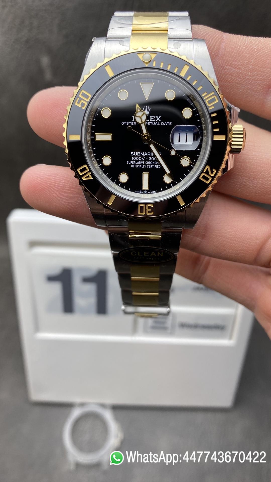 Victory Factory Rolex Submariner 126613LN Black Dial Black Ceramic Bezel 41mm 904 Steel Case Two Tone Yollow Gold Steel Oyster Bracelet VR3235 Clean Factory Rolex Submariner 126613LN Black Dial Black Ceramic Bezel 41mm 904 Steel Case Two Tone Yollow Gold Steel Oyster Bracelet VR3235