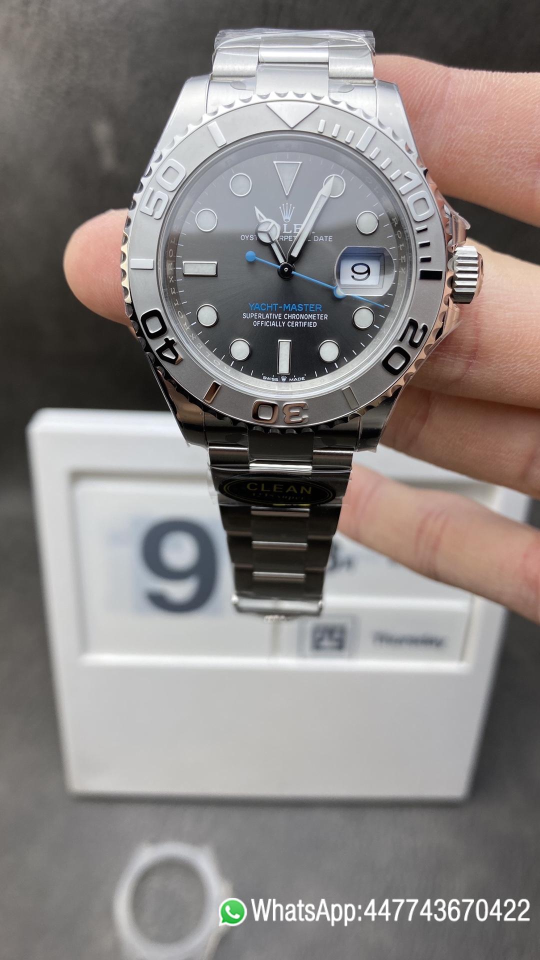 Victory Factory Yacht Master 126622 Gray Dial with Blue Second Hand 904L Stainless Steel Case Oyster Steel Bracelet VR3235 Movement Clean Factory Yacht Master 126622 Gray Dial with Blue Second Hand 904L Stainless Steel Case Oyster Steel Bracelet VR3235 Movement