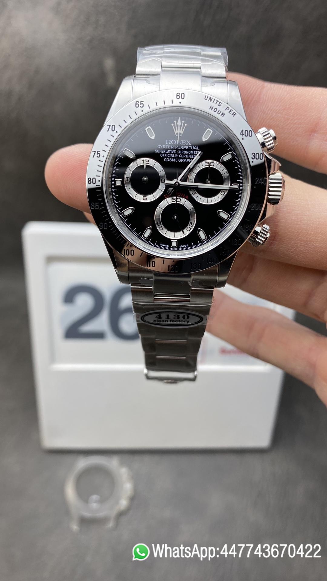 China Victory Factory Daytona 116520 11 Best Edition 904L Steel Case and Bracelet Black Dial SA4130 Movement China Clean Factory Daytona 116520 11 Best Edition 904L Steel Case and Bracelet Black Dial SA4130 Movement