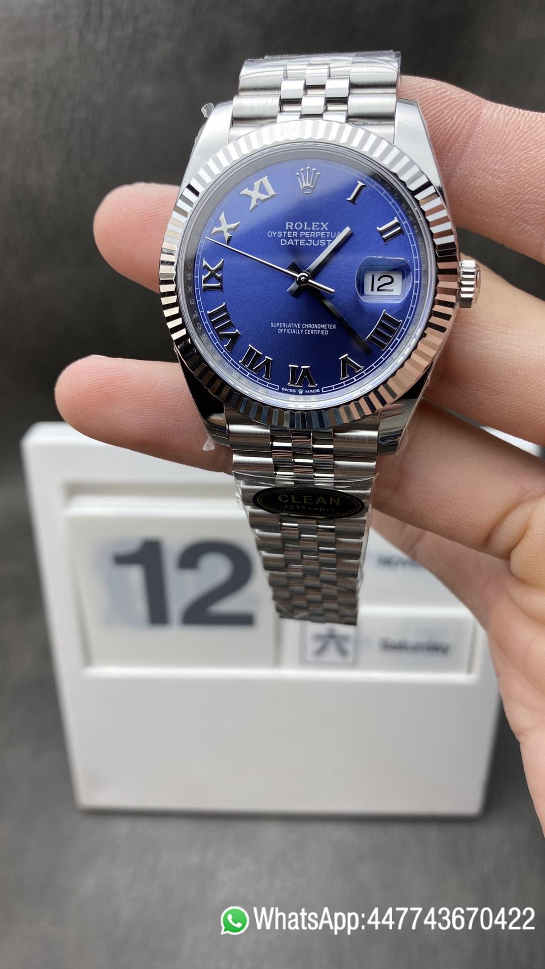 Victory Factory Datejust CF Datejust 126334 41mm Azzurro Blue Dial Roma Markers Jubilee Bracelet 904L Oystersteel DD3235 Movement Clean Factory Datejust CF Datejust 126334 41mm Azzurro Blue Dial Roma Markers Jubilee Bracelet 904L Oystersteel DD3235 Movement