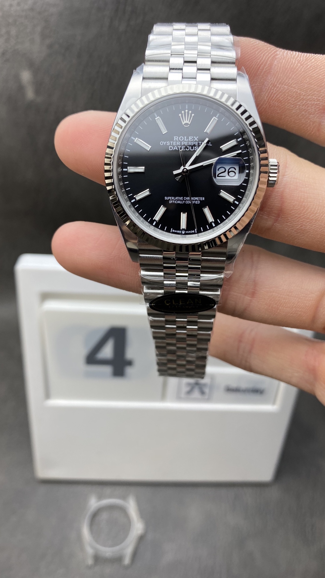 Victory Factory Watches CF DateJust 36mm 126234 904L Oystersteel Black Dial with Stick Markers on Jubilee Bracelet VR3235 Movement Clean Factory Watches CF DateJust 36mm 126234 904L Oystersteel Black Dial with Stick Markers on Jubilee Bracelet VR3235 Movement