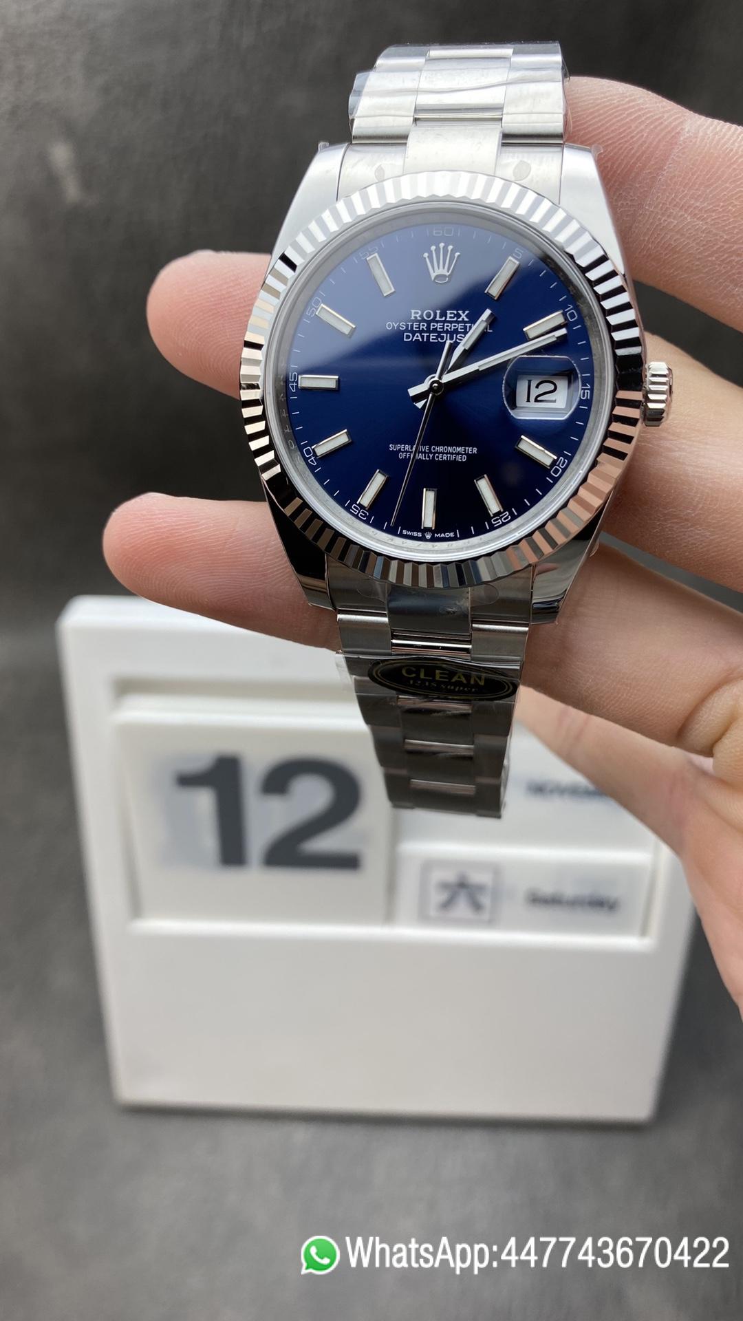 Victory Factory Watches Victory Watch Store CF Datejust 41mm 126334 904L Oystersteel Blue Dial with Stick Markers Oyster Bracelet DanDong 3235 Movement Clean Factory Watches Clean Watch Store CF Datejust 41mm 126334 904L Oystersteel Blue Dial with Stick Markers Oyster Bracelet DanDong 3235 Movement