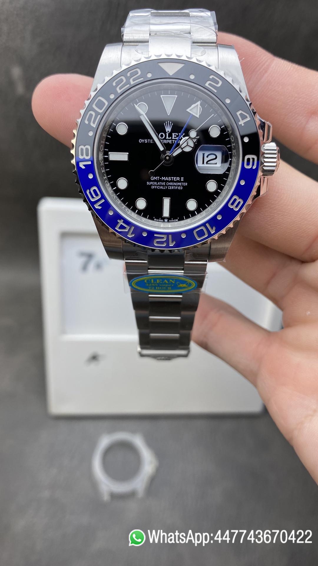 Victory Factory GMT Master II 126710BLNR Batman Blue Black Ceramic Bezel Black Dial DD3285 CHS Oyster Bracelet Clean Factory GMT Master II 126710BLNR Batman Blue Black Ceramic Bezel Black Dial DD3285 CHS Oyster Bracelet