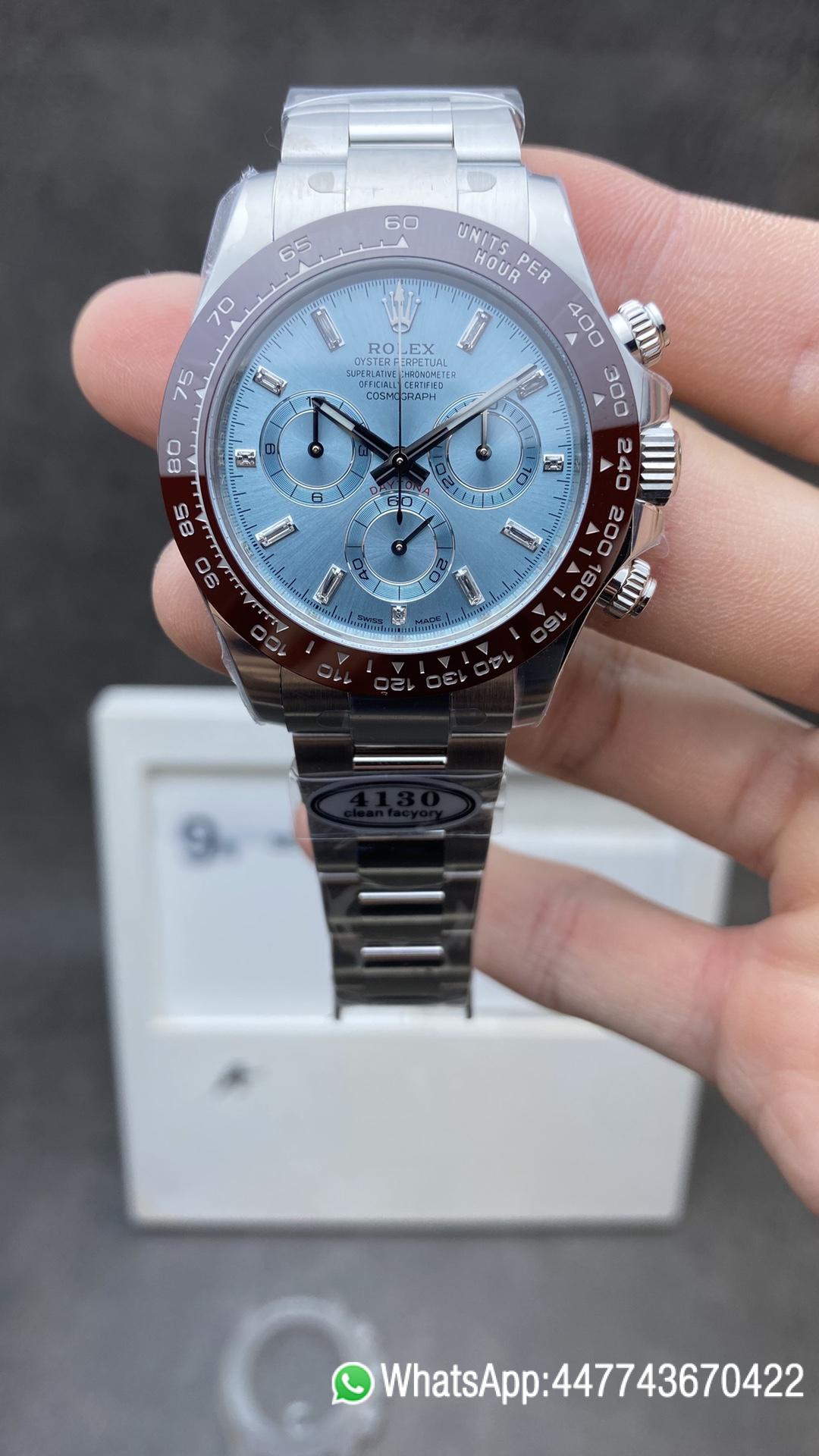 Victory Factory Watch Rolex Daytona 116506 Ice Blue Dial Crystal Markers 904L Stainless Steel Case Bracelet SA4130 Movement Clean Factory Watch Rolex Daytona 116506 Ice Blue Dial Crystal Markers 904L Stainless Steel Case Bracelet SA4130 Movement