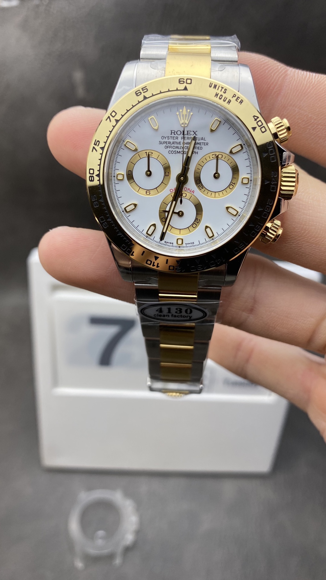 Victory Factory Watch Rolex Daytoan 116503 White Dial Yellow Gold Bezel 904L Stainless Steel Case Two Tone Bracelet Clean Factory Watch Rolex Daytoan 116503 White Dial Yellow Gold Bezel 904L Stainless Steel Case Two Tone Bracelet