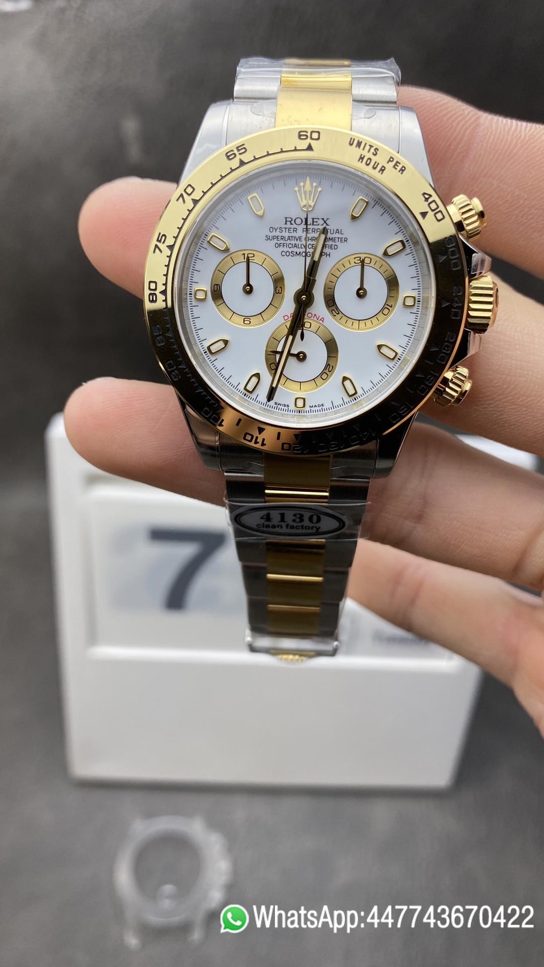 Victory Factory Watch Rolex Daytoan 116503 White Dial Yellow Gold Bezel 904L Stainless Steel Case Two Tone Bracelet Clean Factory Watch Rolex Daytoan 116503 White Dial Yellow Gold Bezel 904L Stainless Steel Case Two Tone Bracelet