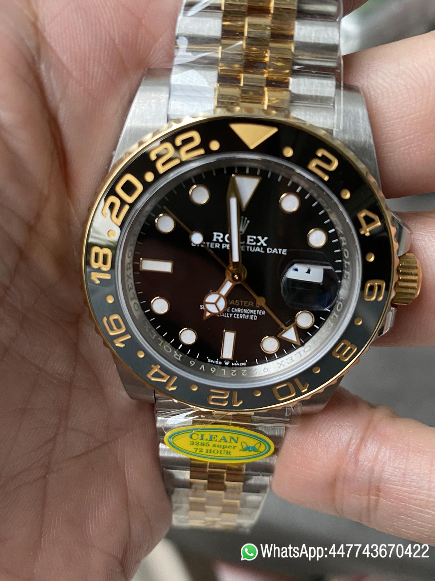 Victory Factory GMT Master II 126713GRNR Oystersteel and Yellow Gold Black and Grey Bezel Black Dial Jubilee Bracelet DD3285 Movement 03 Clean Factory GMT Master II 126713GRNR Oystersteel and Yellow Gold Black and Grey Bezel Black Dial Jubilee Bracelet DD3285 Movement 03