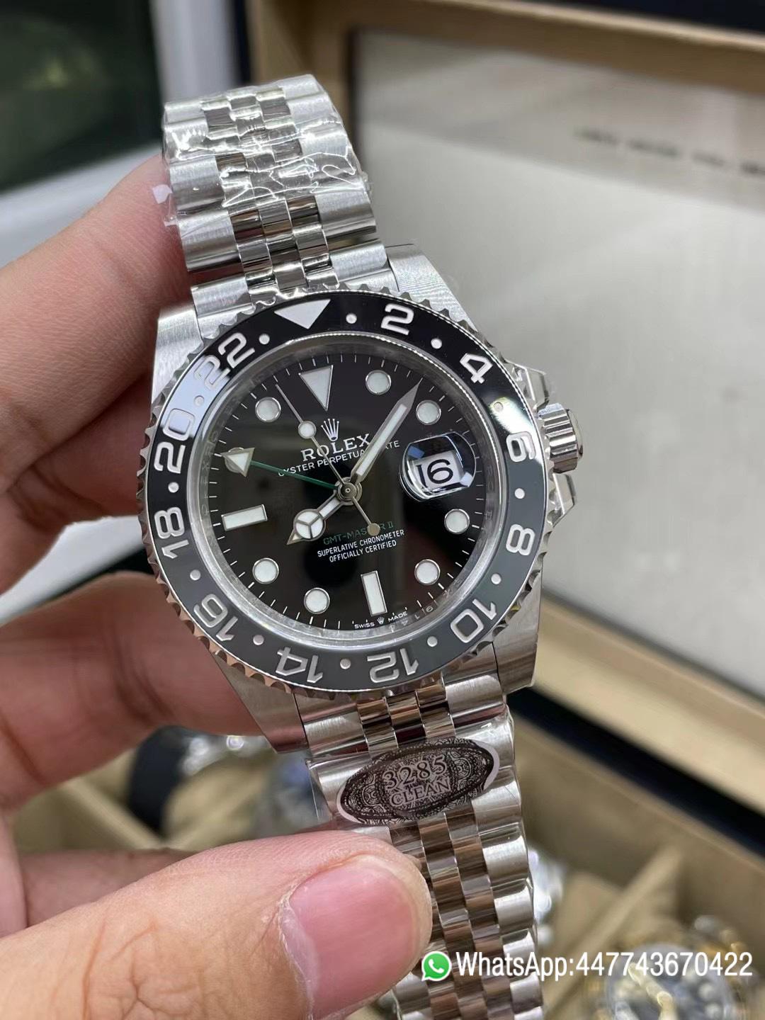 Victory Factory GMT Master II 126710GRNR Black Gray Ceramic Bezel 904L Oystersteel Jubilee Strap DD3285 Movement 01 Clean Factory GMT Master II 126710GRNR Black Gray Ceramic Bezel 904L Oystersteel Jubilee Strap DD3285 Movement 01