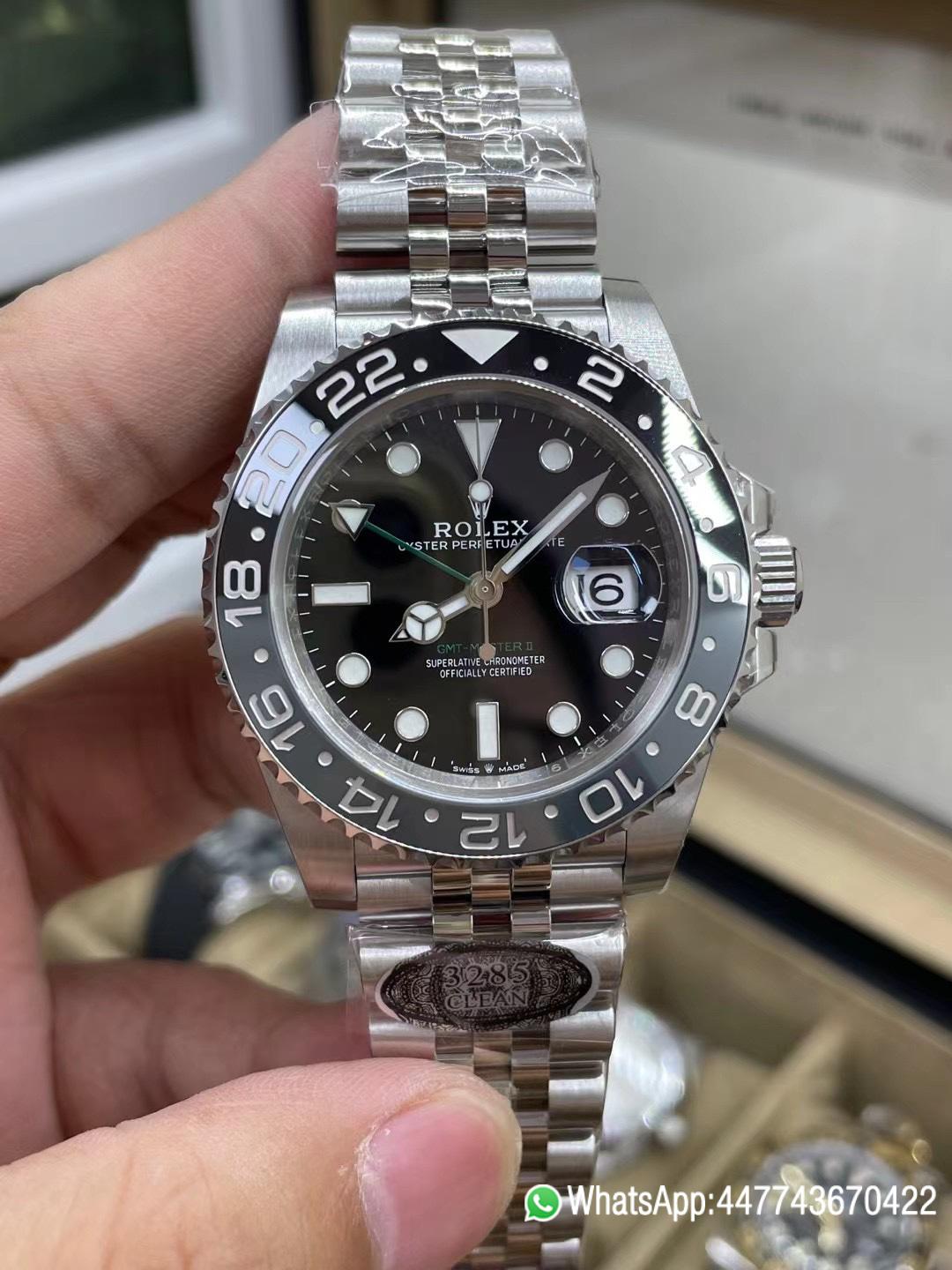 Victory Factory GMT Master II 126710GRNR Black Gray Ceramic Bezel 904L Oystersteel Jubilee Strap DD3285 Movement 02 Clean Factory GMT Master II 126710GRNR Black Gray Ceramic Bezel 904L Oystersteel Jubilee Strap DD3285 Movement 02