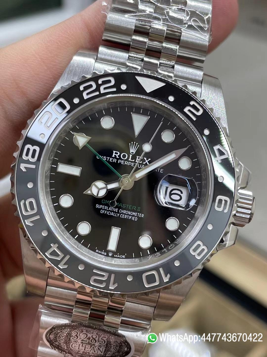 Victory Factory GMT Master II 126710GRNR Black Gray Ceramic Bezel 904L Oystersteel Jubilee Strap DD3285 Movement 03 Clean Factory GMT Master II 126710GRNR Black Gray Ceramic Bezel 904L Oystersteel Jubilee Strap DD3285 Movement 03
