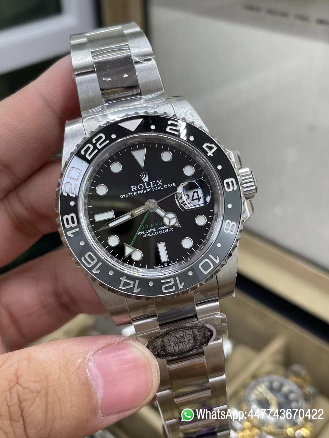 Victory Factory GMT Master II 126710GRNR Black Gray Ceramic Bezel 904L Oystersteel Oyster Strap DD3285 Movement 01 Clean Factory GMT Master II 126710GRNR Black Gray Ceramic Bezel 904L Oystersteel Oyster Strap DD3285 Movement 01