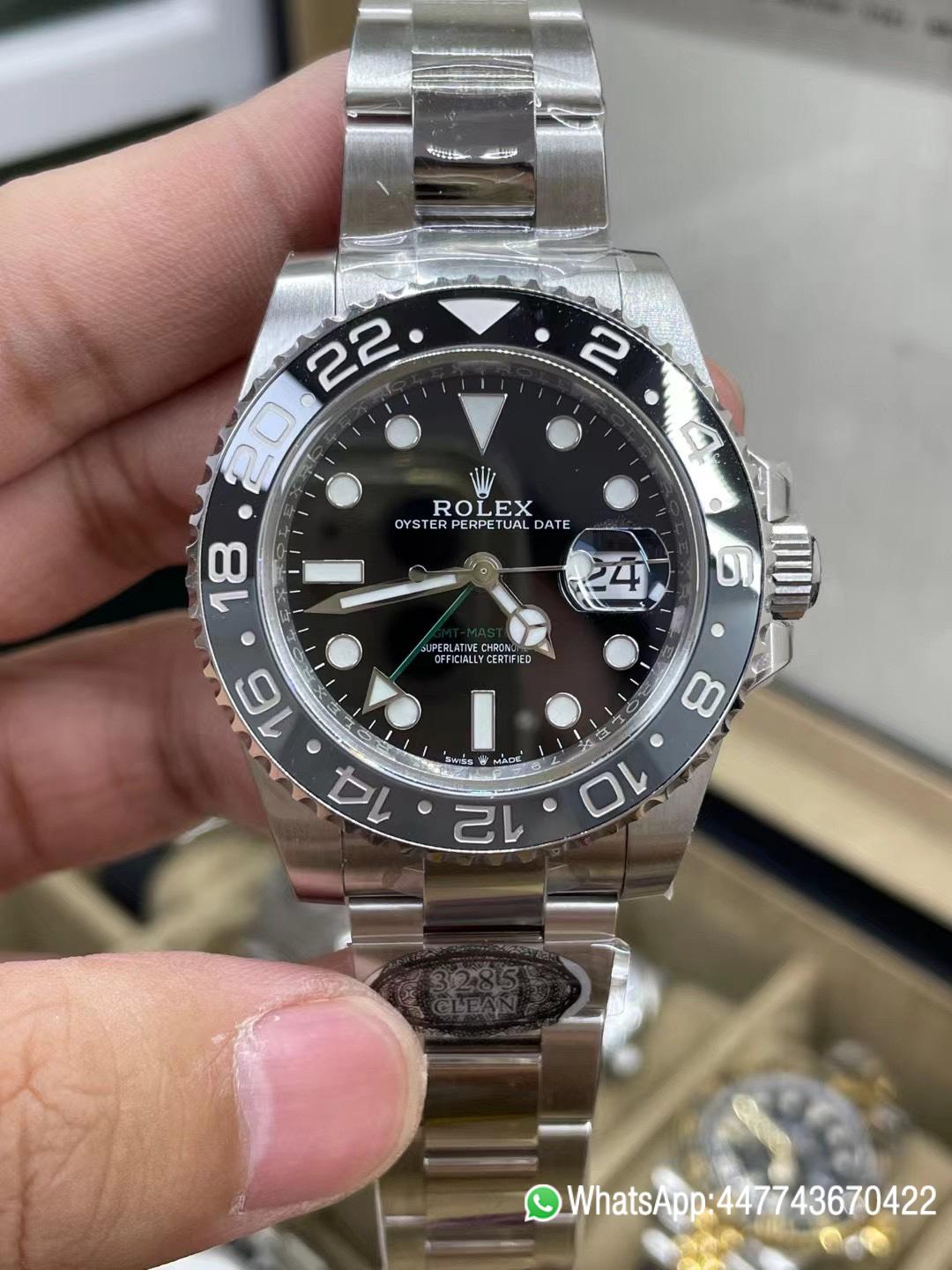 Victory Factory GMT Master II 126710GRNR Black Gray Ceramic Bezel 904L Oystersteel Oyster Strap DD3285 Movement 02 Clean Factory GMT Master II 126710GRNR Black Gray Ceramic Bezel 904L Oystersteel Oyster Strap DD3285 Movement 02