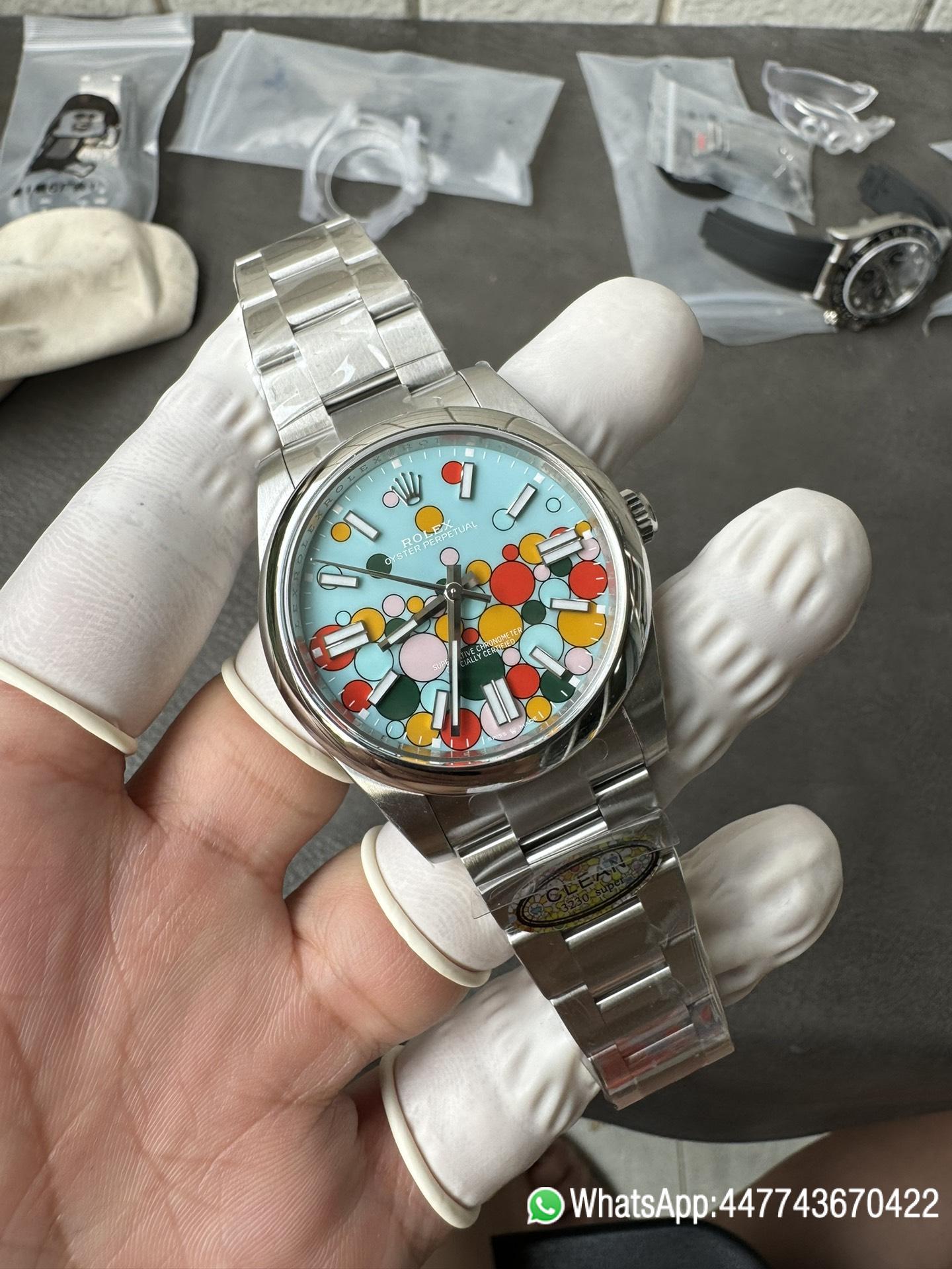 Victory Factory Oyster Perpetual 124300 CF OP Watch 41mm 904L Steel Celebration Dial VR3230 01 Clean Factory Oyster Perpetual 124300 CF OP Watch 41mm 904L Steel Celebration Dial VR3230 01