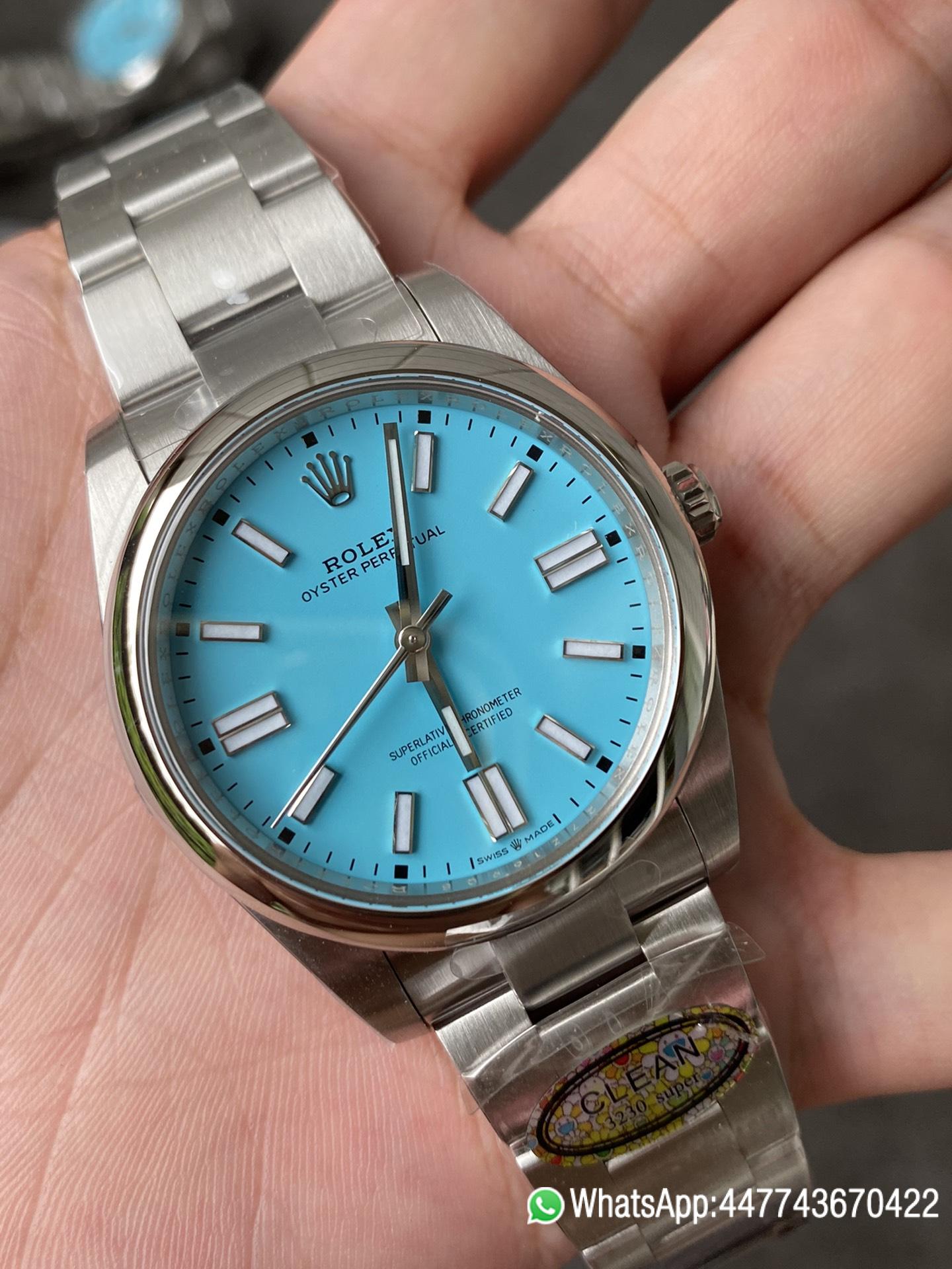 Victory Factory Rolex Oyster Perpetual 124300 CF OP 41mm 904L Steel Tiffany Blue Dial VR3230 Movement 03 Clean Factory Rolex Oyster Perpetual 124300 CF OP 41mm 904L Steel Tiffany Blue Dial VR3230 Movement 03