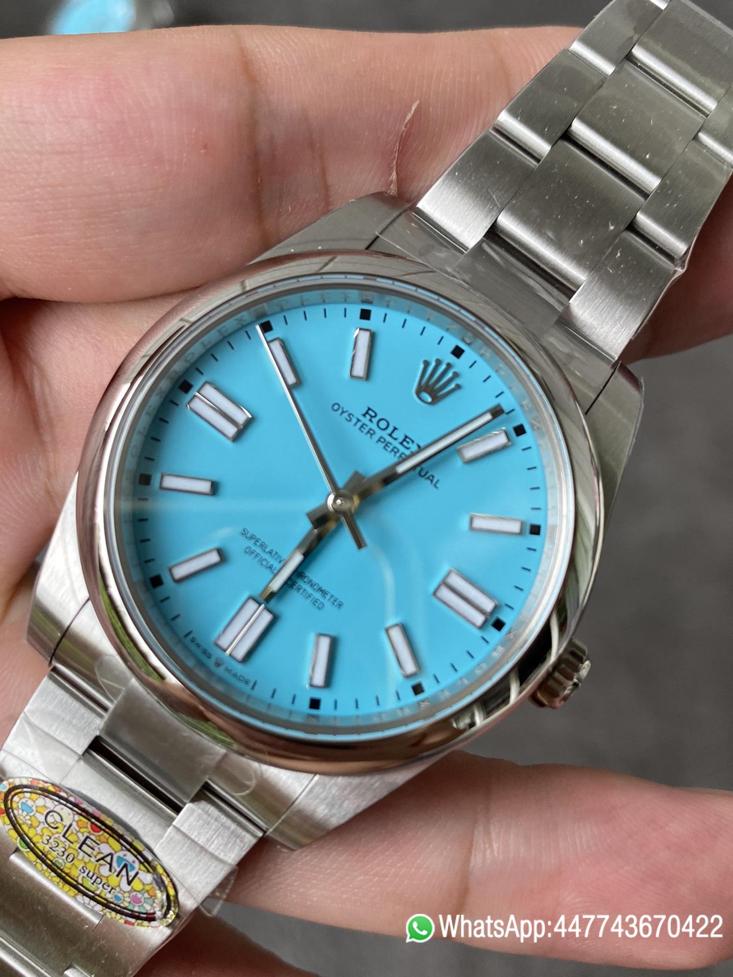 Victory Factory Rolex Oyster Perpetual 124300 CF OP 41mm 904L Steel Tiffany Blue Dial VR3230 Movement 04 Clean Factory Rolex Oyster Perpetual 124300 CF OP 41mm 904L Steel Tiffany Blue Dial VR3230 Movement 04