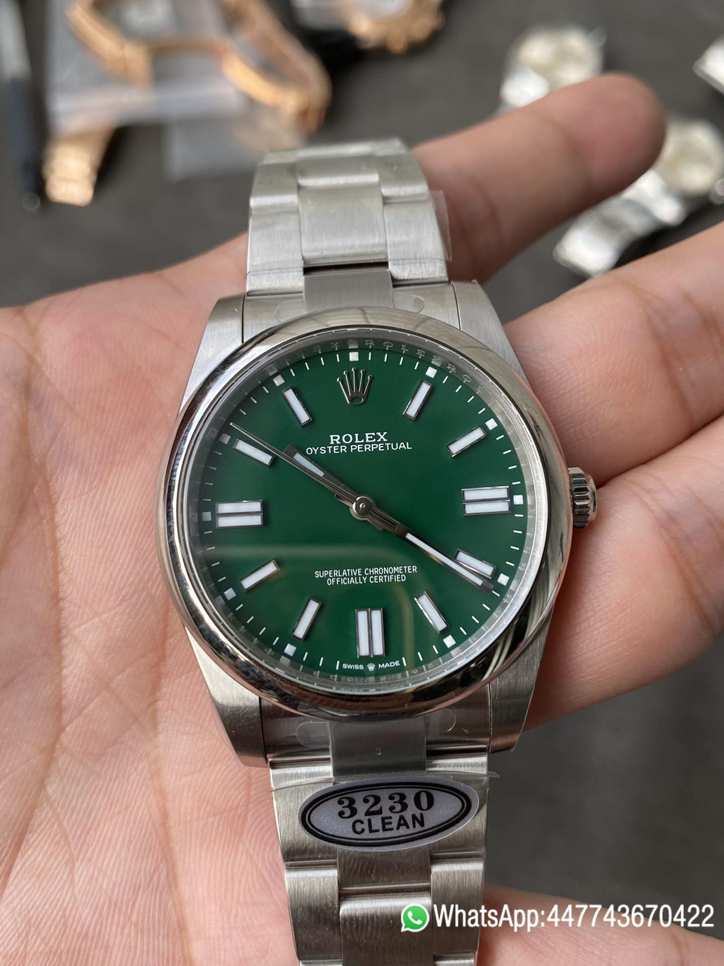 Victory Factory Rolex Oyster Perpetual 124300 CP OP 41mm Green Dial 904L Steel VR3230 Movement 02 Clean Factory Rolex Oyster Perpetual 124300 CP OP 41mm Green Dial 904L Steel VR3230 Movement 02