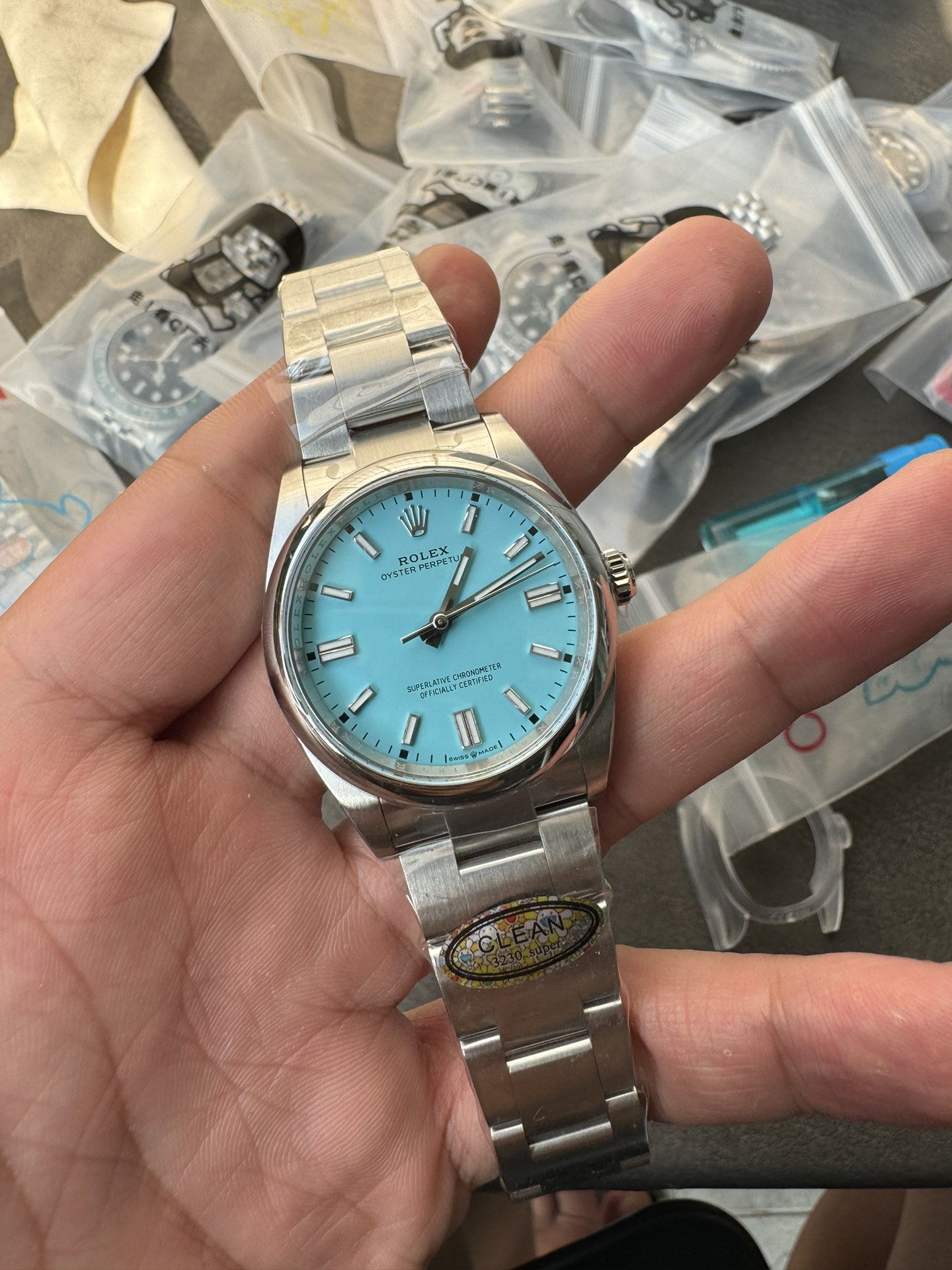 Victory Factory Rolex Oyster Perpetual 126000 36mm Tiffany Blue Dial 904L Steel VR3230 CF OP 01 Clean Factory Rolex Oyster Perpetual 126000 36mm Tiffany Blue Dial 904L Steel VR3230 CF OP 01