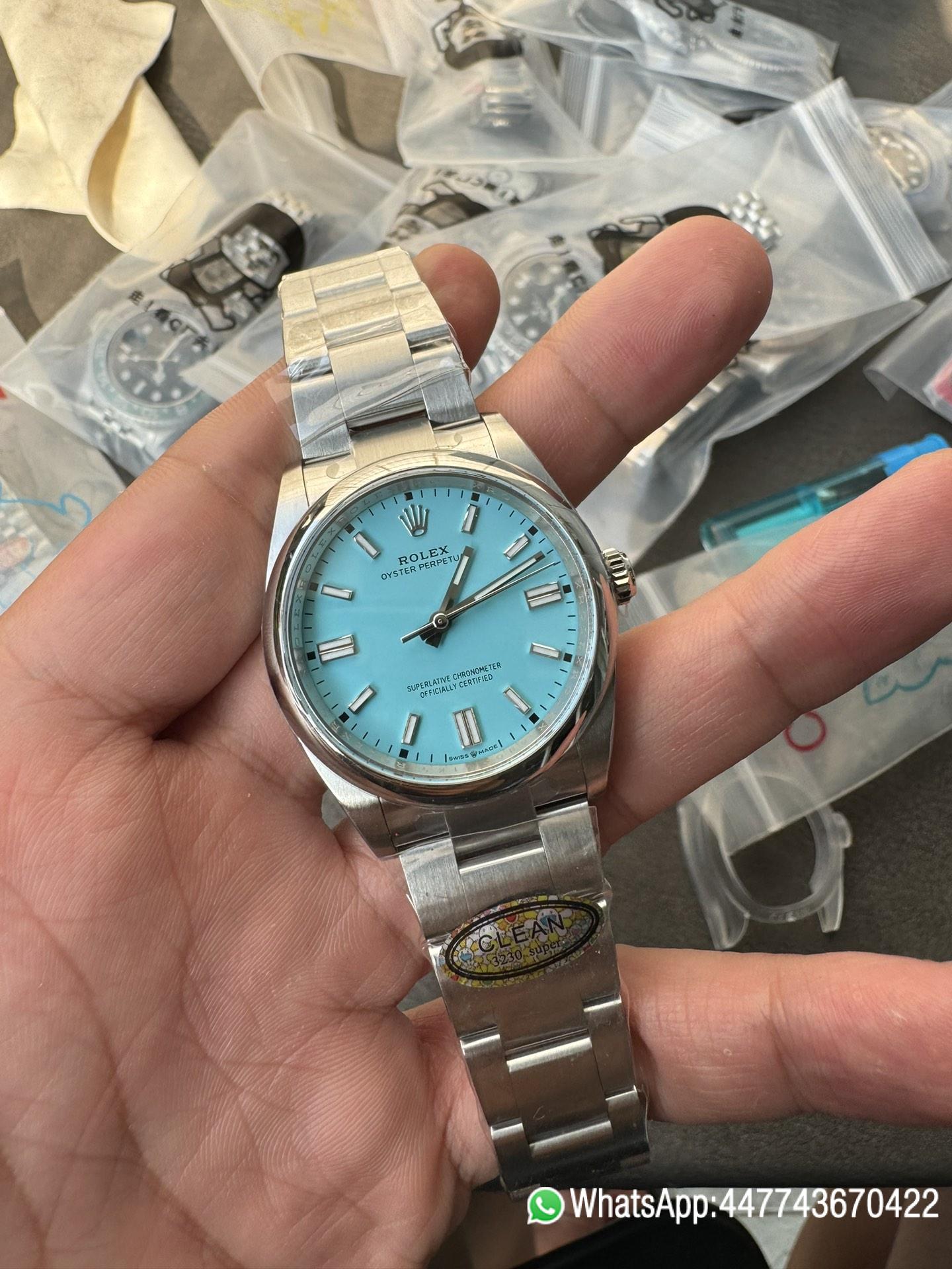 Victory Factory Rolex Oyster Perpetual 126000 36mm Tiffany Blue Dial 904L Steel VR3230 CF OP 01 Clean Factory Rolex Oyster Perpetual 126000 36mm Tiffany Blue Dial 904L Steel VR3230 CF OP 01