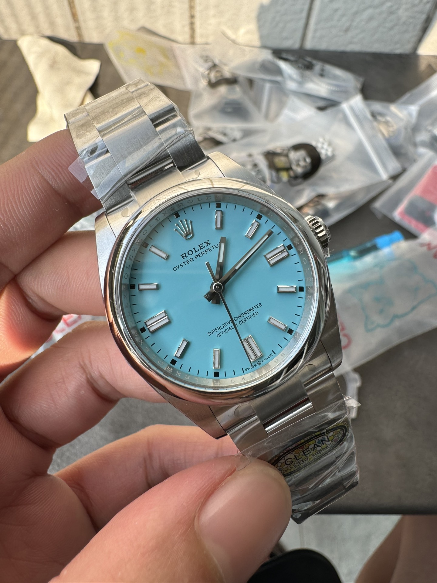 Victory Factory Rolex Oyster Perpetual 126000 36mm Tiffany Blue Dial 904L Steel VR3230 CF OP 03 Clean Factory Rolex Oyster Perpetual 126000 36mm Tiffany Blue Dial 904L Steel VR3230 CF OP 03