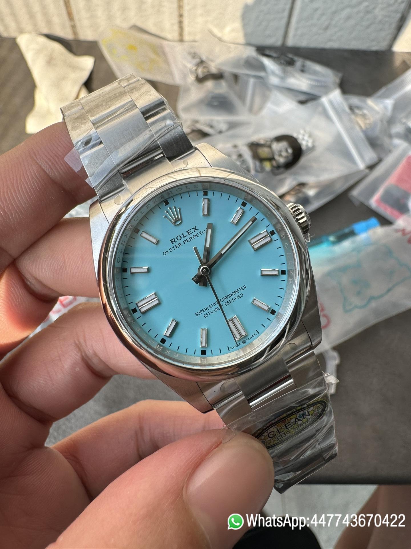 Victory Factory Rolex Oyster Perpetual 126000 36mm Tiffany Blue Dial 904L Steel VR3230 CF OP 03 Clean Factory Rolex Oyster Perpetual 126000 36mm Tiffany Blue Dial 904L Steel VR3230 CF OP 03