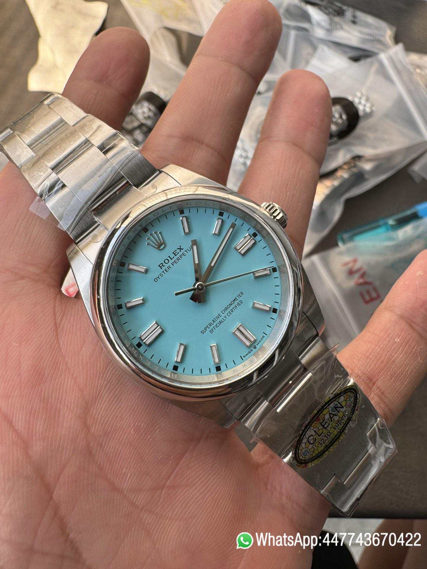 Victory Factory Rolex Oyster Perpetual 126000 36mm Tiffany Blue Dial 904L Steel VR3230 CF OP 04 Clean Factory Rolex Oyster Perpetual 126000 36mm Tiffany Blue Dial 904L Steel VR3230 CF OP 04