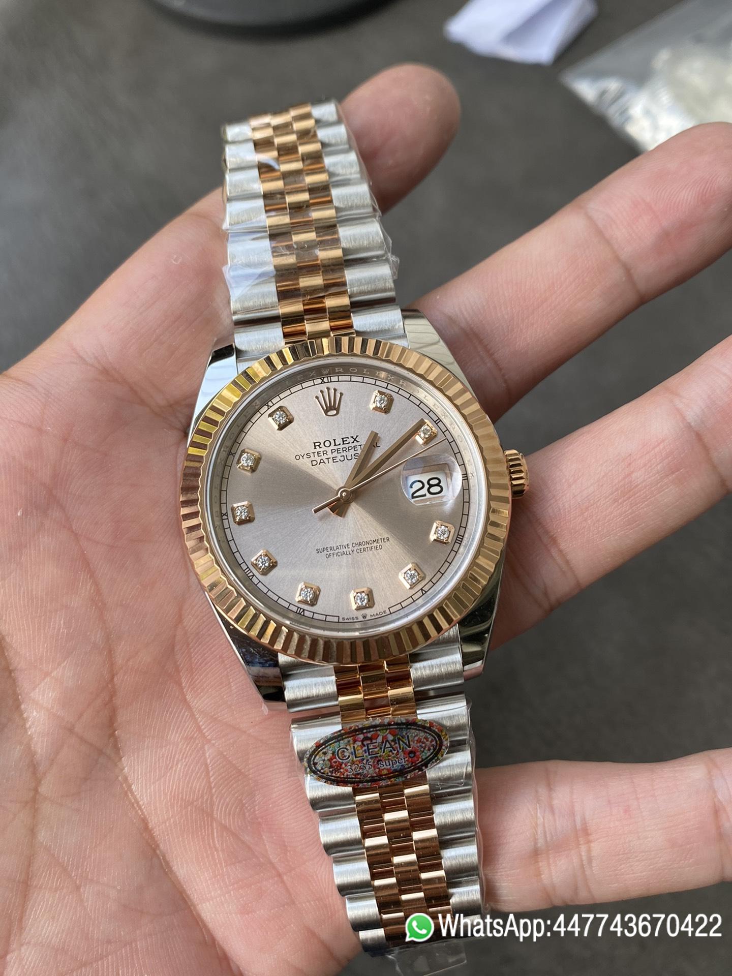 Victory Factory Watches DateJust 41mm 126331 0008 Rose Gold Sundust Diamond Set Dial Jubilee Bracelet 3235 Movement 02 Clean Factory Watches DateJust 41mm 126331 0008 Rose Gold Sundust Diamond Set Dial Jubilee Bracelet 3235 Movement 02