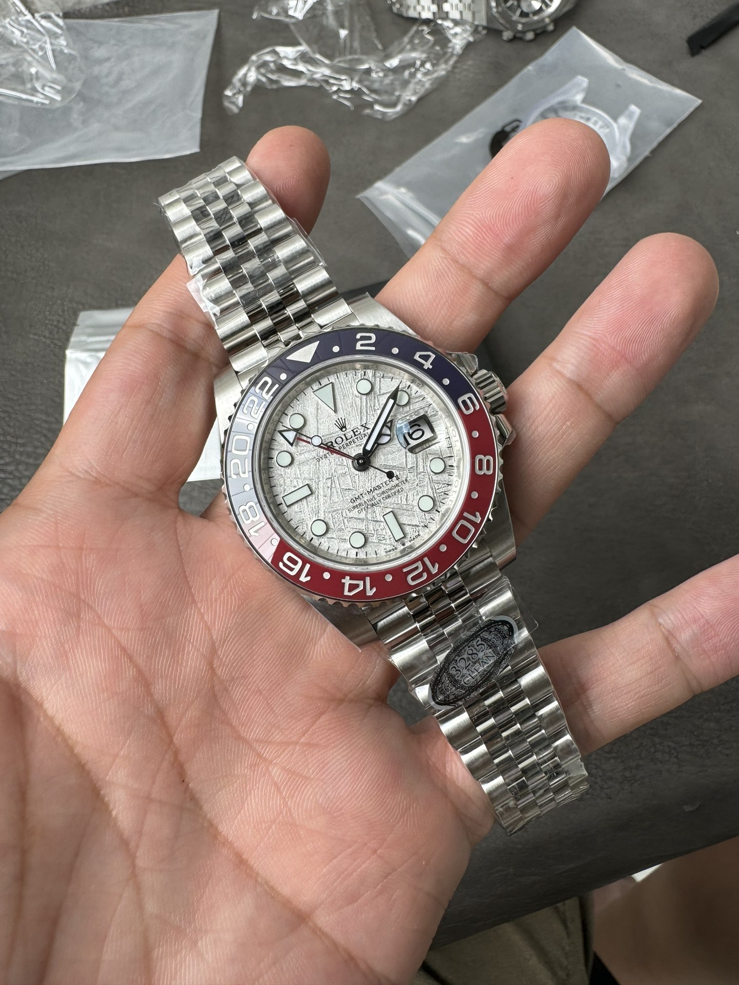 Victory Factory Watches GMT Master II 126719 BLRO Blue Red Ceramic Bezel Meteorite Dial Deep Sapphire Crystal DD3285 01 Clean Factory Watches GMT Master II 126719 BLRO Blue Red Ceramic Bezel Meteorite Dial Deep Sapphire Crystal DD3285 01