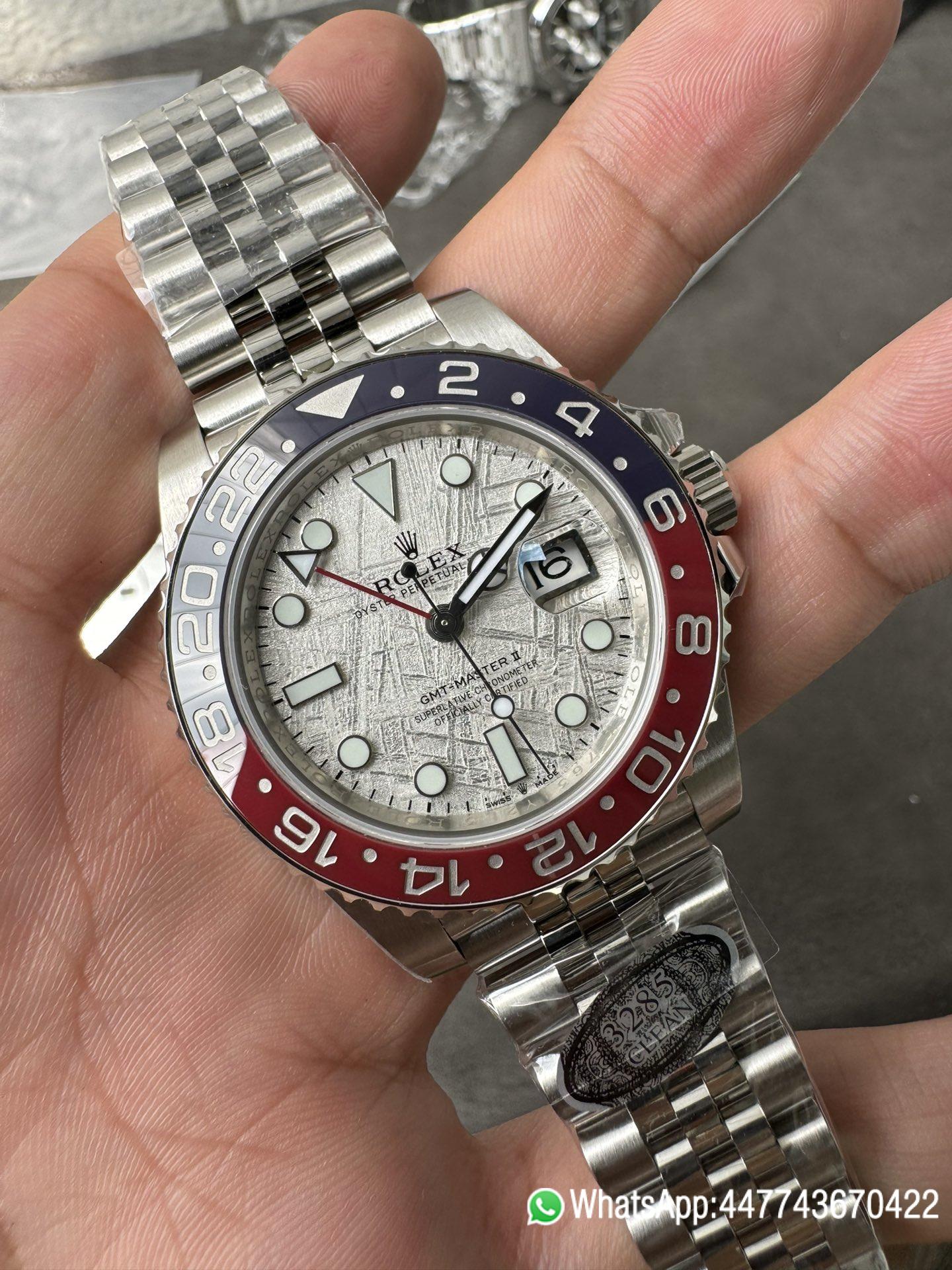 Victory Factory Watches GMT Master II 126719 BLRO Blue Red Ceramic Bezel Meteorite Dial Deep Sapphire Crystal DD3285 04 Clean Factory Watches GMT Master II 126719 BLRO Blue Red Ceramic Bezel Meteorite Dial Deep Sapphire Crystal DD3285 04