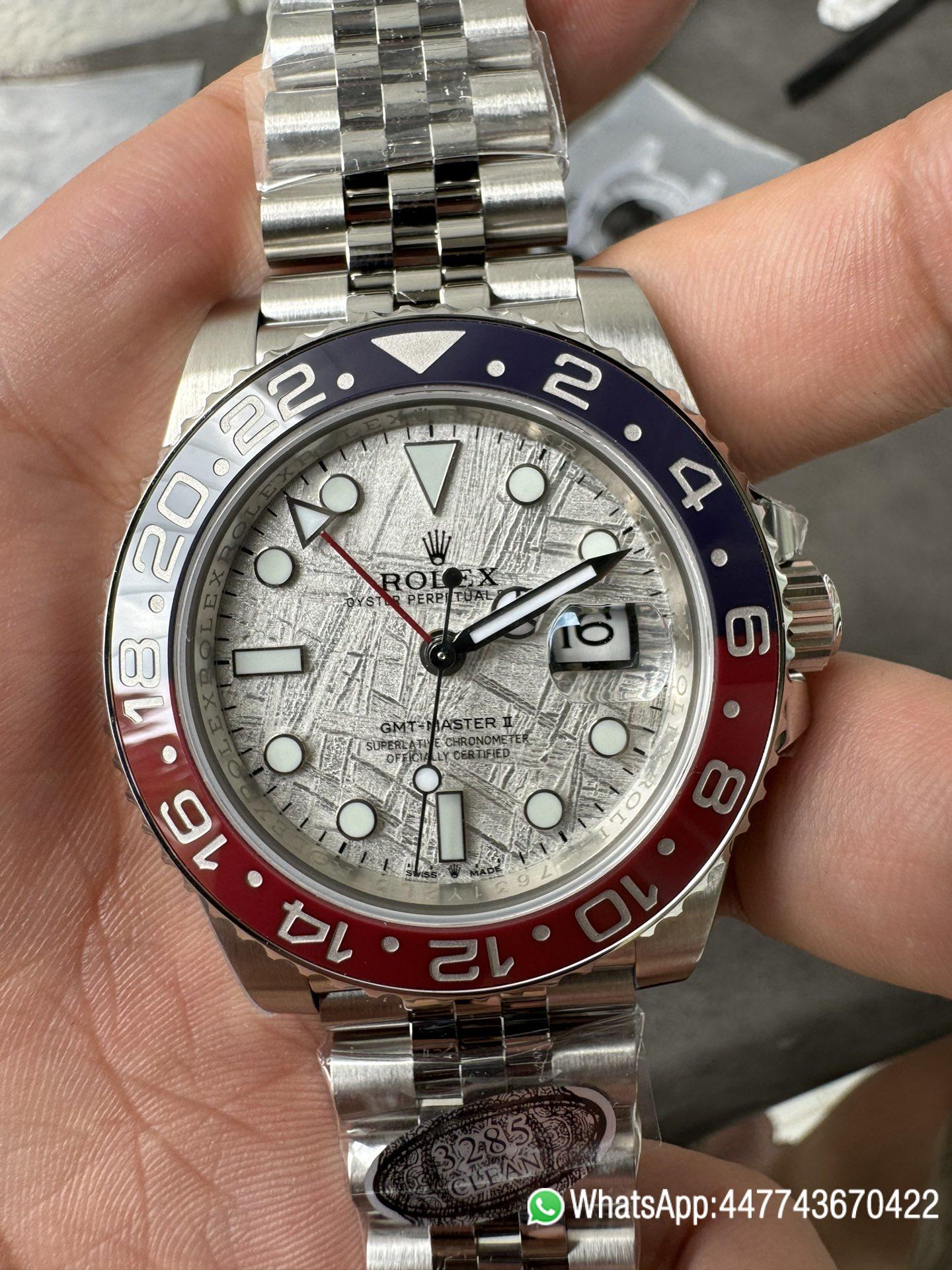 Victory Factory Watches GMT Master II 126719 BLRO Blue Red Ceramic Bezel Meteorite Dial Deep Sapphire Crystal DD3285 05 Clean Factory Watches GMT Master II 126719 BLRO Blue Red Ceramic Bezel Meteorite Dial Deep Sapphire Crystal DD3285 05
