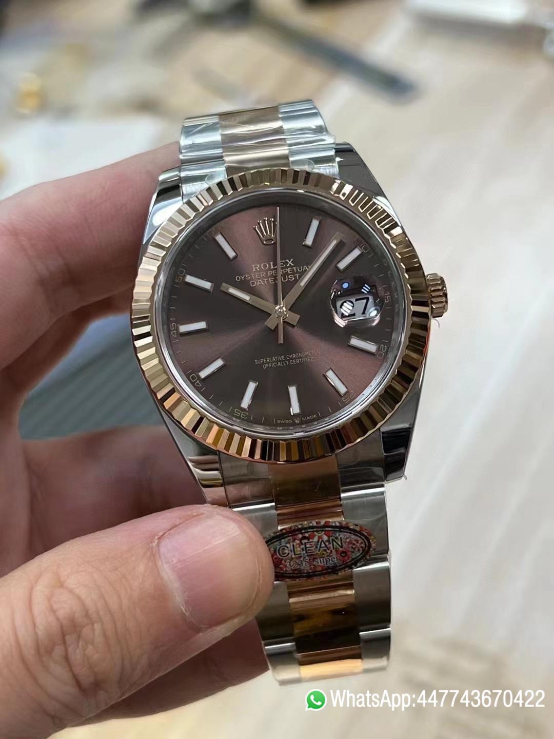 Victory Factory Watches Rolex DateJust 41mm 126331 0001 Rose Gold Bezel Chocolate Dial Oyster Bracelet 3235 Movement 02 Clean Factory Watches Rolex DateJust 41mm 126331 0001 Rose Gold Bezel Chocolate Dial Oyster Bracelet 3235 Movement 02