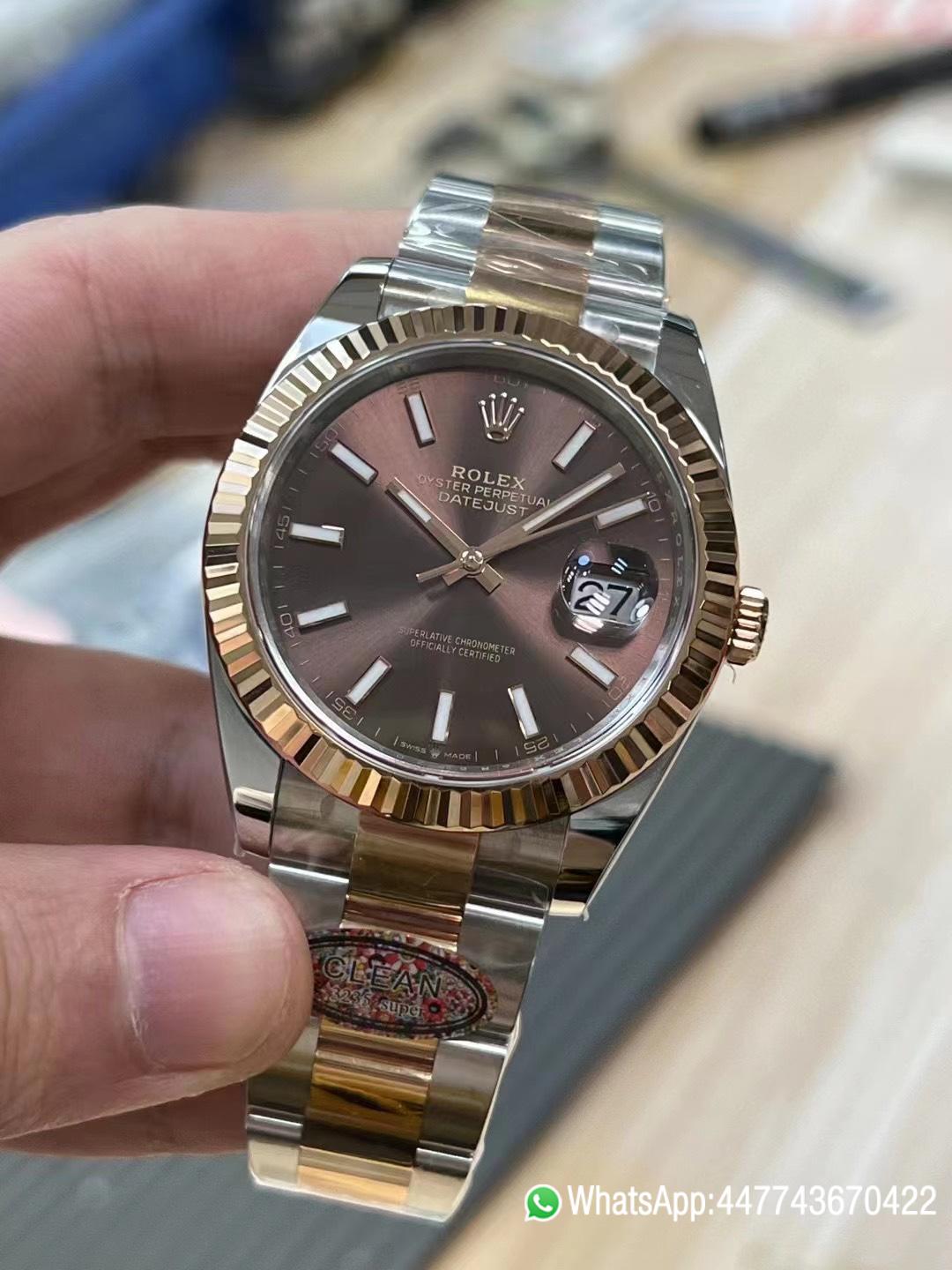 Victory Factory Watches Rolex DateJust 41mm 126331 0001 Rose Gold Bezel Chocolate Dial Oyster Bracelet 3235 Movement 03 Clean Factory Watches Rolex DateJust 41mm 126331 0001 Rose Gold Bezel Chocolate Dial Oyster Bracelet 3235 Movement 03