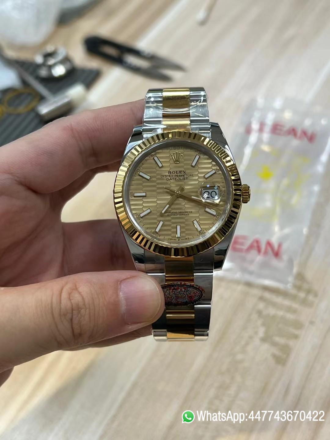 Victory Factory Watches Rolex DateJust 41mm m126333 0021 Yellow Gold Motif Dial Oyster Bracelet 3235 Movement 01 Clean Factory Watches Rolex DateJust 41mm m126333 0021 Yellow Gold Motif Dial Oyster Bracelet 3235 Movement 01