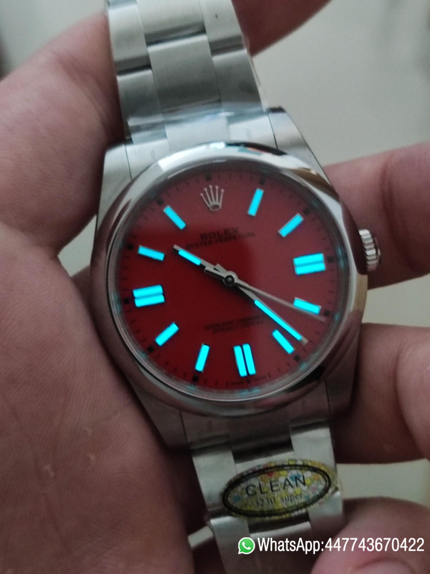 Victory Factory Watches Rolex Oyster Perpetual CF OP 124300 41mm 904L Stainless Steel Red Dial VR3230 04 Clean Factory Watches Rolex Oyster Perpetual CF OP 124300 41mm 904L Stainless Steel Red Dial VR3230 04