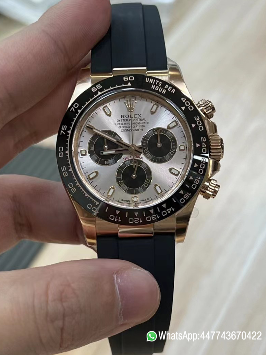 Victory Factory Daytona 116515 Rose Gold Case Black Ceramic Bezel Sundust Dial Black Sub Dial Oysterflex Strap DD4130 Movement 00 Clean Factory Daytona 116515 Rose Gold Case Black Ceramic Bezel Sundust Dial Black Sub Dial Oysterflex Strap DD4130 Movement 00