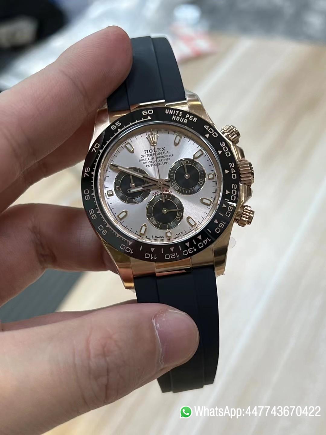 Victory Factory Daytona 116515 Rose Gold Case Black Ceramic Bezel Sundust Dial Black Sub Dial Oysterflex Strap DD4130 Movement 05 Clean Factory Daytona 116515 Rose Gold Case Black Ceramic Bezel Sundust Dial Black Sub Dial Oysterflex Strap DD4130 Movement 05