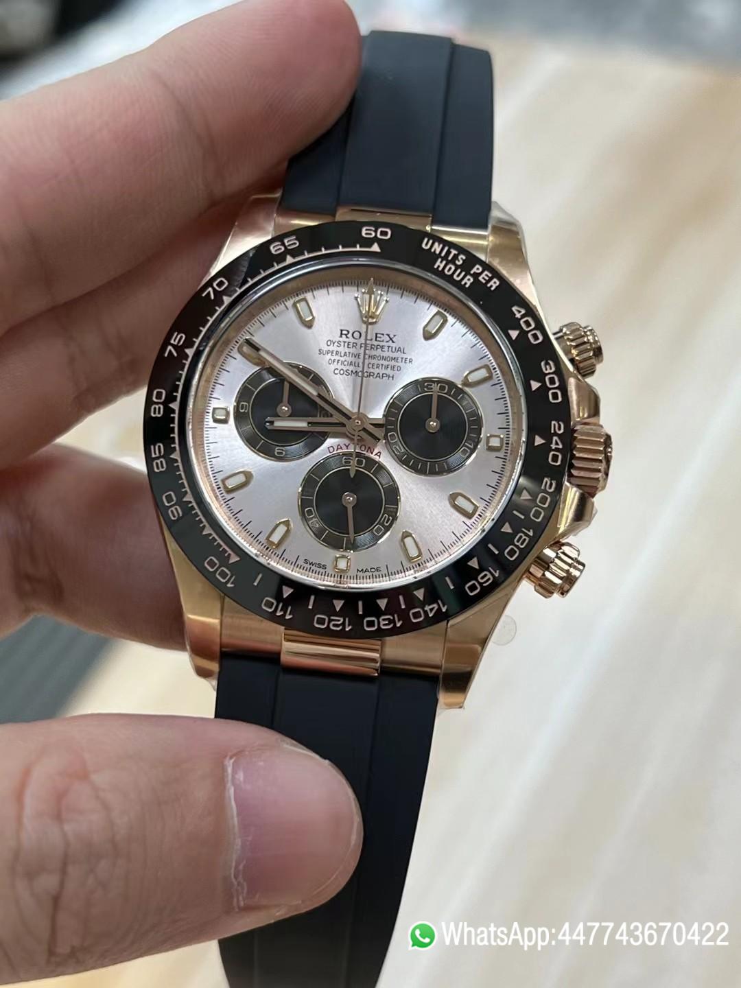Victory Factory Daytona 116515 Rose Gold Case Black Ceramic Bezel Sundust Dial Black Sub Dial Oysterflex Strap DD4130 Movement 06 Clean Factory Daytona 116515 Rose Gold Case Black Ceramic Bezel Sundust Dial Black Sub Dial Oysterflex Strap DD4130 Movement 06