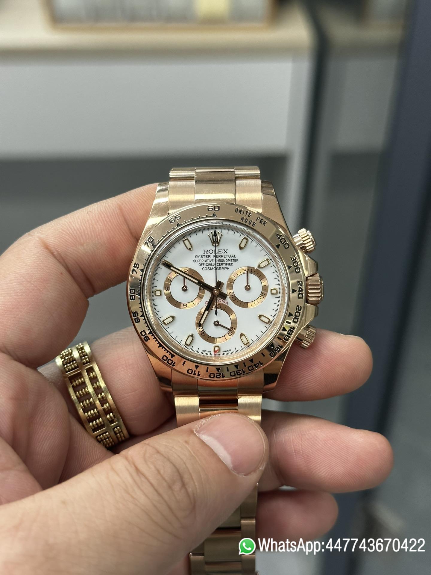 Victory Factory Daytona M116505 0010 Rose Gold Case Bracelet White Dail DanDong Superclone 4130 Movement 01 Clean Factory Daytona M116505 0010 Rose Gold Case Bracelet White Dail DanDong Superclone 4130 Movement 01