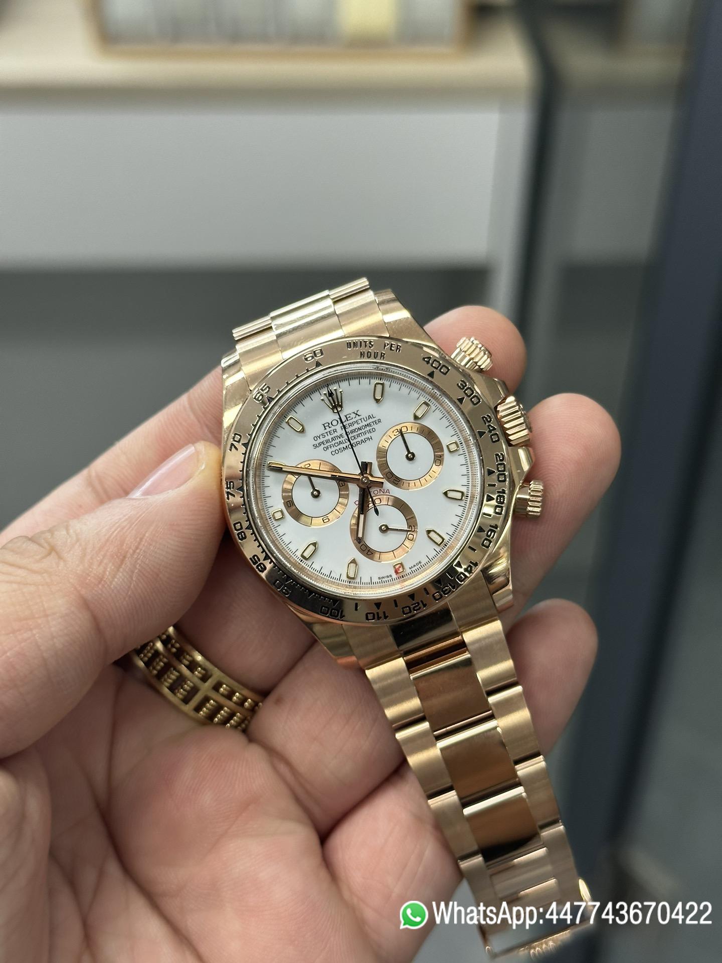 Victory Factory Daytona M116505 0010 Rose Gold Case Bracelet White Dail DanDong Superclone 4130 Movement 02 Clean Factory Daytona M116505 0010 Rose Gold Case Bracelet White Dail DanDong Superclone 4130 Movement 02