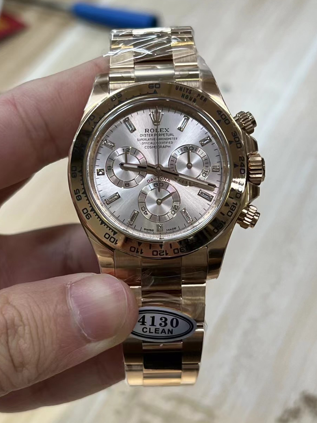 Victory Factory Rolex Daytona 116505 Full Rose Gold Case Bracelet Rose Gold Dial with Diamonds Markers DD4130 Movement 00 Clean Factory Rolex Daytona 116505 Full Rose Gold Case Bracelet Rose Gold Dial with Diamonds Markers DD4130 Movement 00
