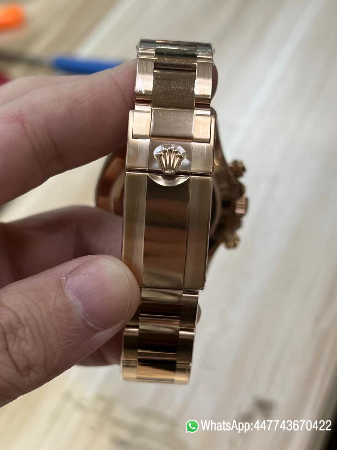 Victory Factory Rolex Daytona 116505 Full Rose Gold Case Bracelet Rose Gold Dial with Diamonds Markers DD4130 Movement 06 Clean Factory Rolex Daytona 116505 Full Rose Gold Case Bracelet Rose Gold Dial with Diamonds Markers DD4130 Movement 06