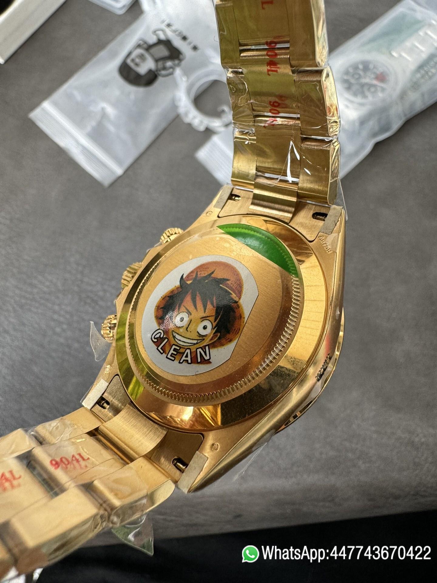Victory Factory Daytona 116508 Yellow Gold Case Bracelet Black Dial with Yellow Sub Dial Red Chrono Second Hand DD4131 Movement 07 Clean Factory Daytona 116508 Yellow Gold Case Bracelet Black Dial with Yellow Sub Dial Red Chrono Second Hand DD4131 Movement 07