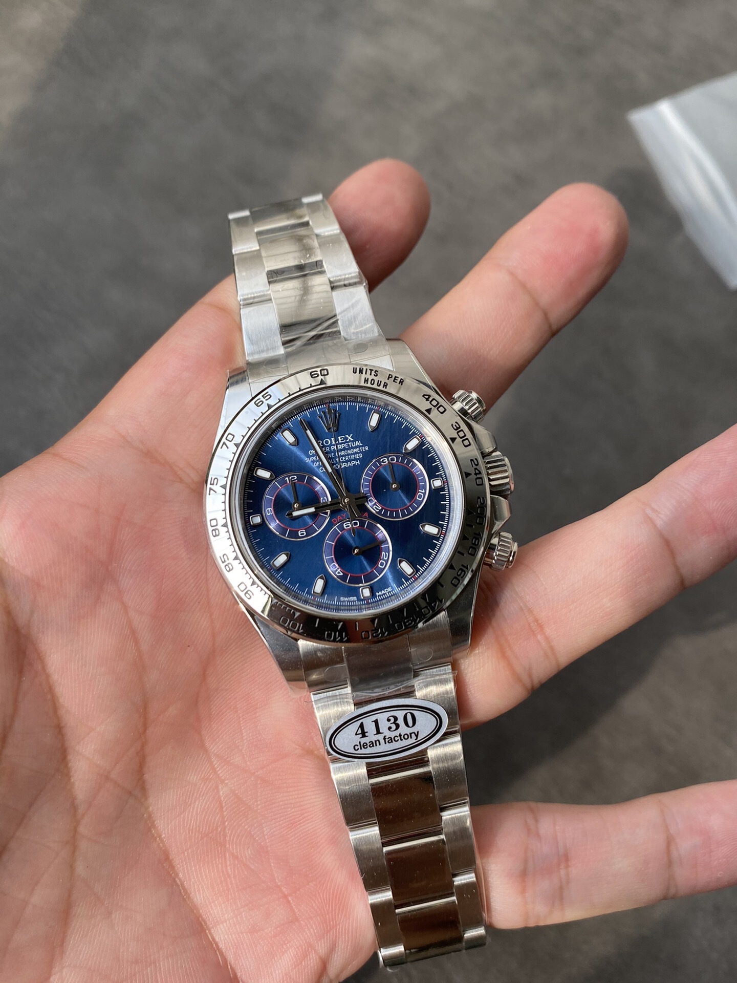 Victory Factory Daytona 116509 Blue Dial 904L Steel Case Oyster Bracelet SuperClone DanDong 4130 Movement 01 Clean Factory Daytona 116509 Blue Dial 904L Steel Case Oyster Bracelet SuperClone DanDong 4130 Movement 01