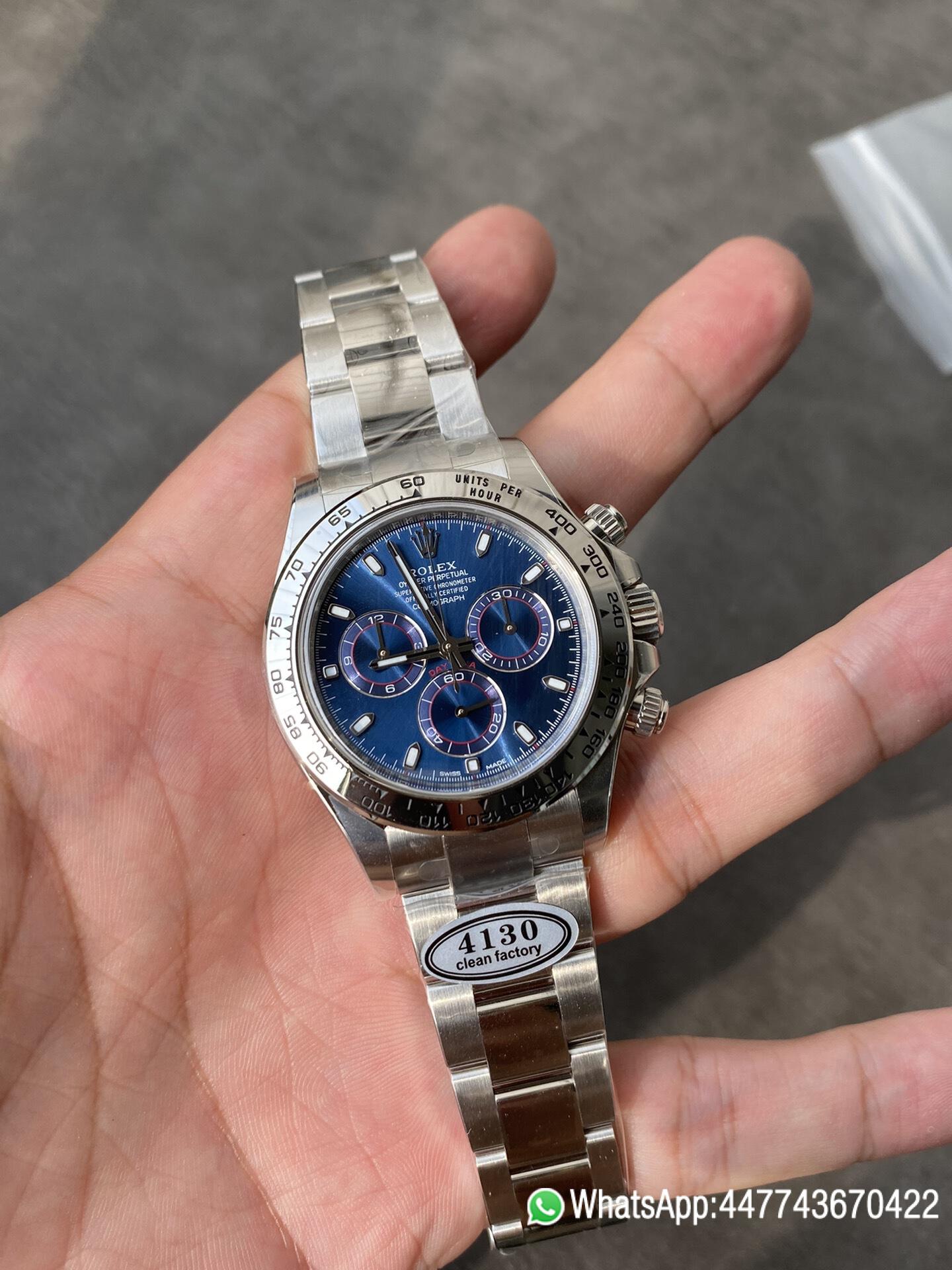 Victory Factory Daytona 116509 Blue Dial 904L Steel Case Oyster Bracelet SuperClone DanDong 4130 Movement 01 Clean Factory Daytona 116509 Blue Dial 904L Steel Case Oyster Bracelet SuperClone DanDong 4130 Movement 01