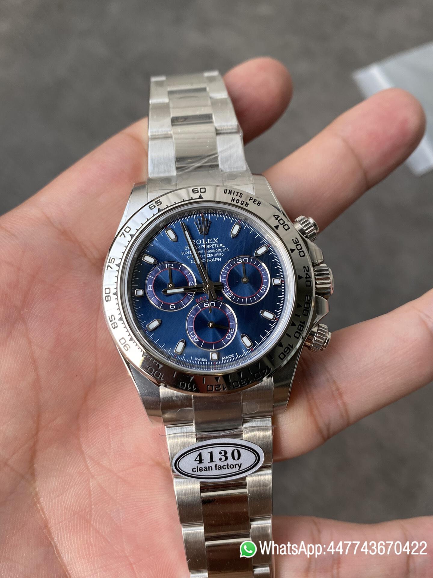 Victory Factory Daytona 116509 Blue Dial 904L Steel Case Oyster Bracelet SuperClone DanDong 4130 Movement 02 Clean Factory Daytona 116509 Blue Dial 904L Steel Case Oyster Bracelet SuperClone DanDong 4130 Movement 02