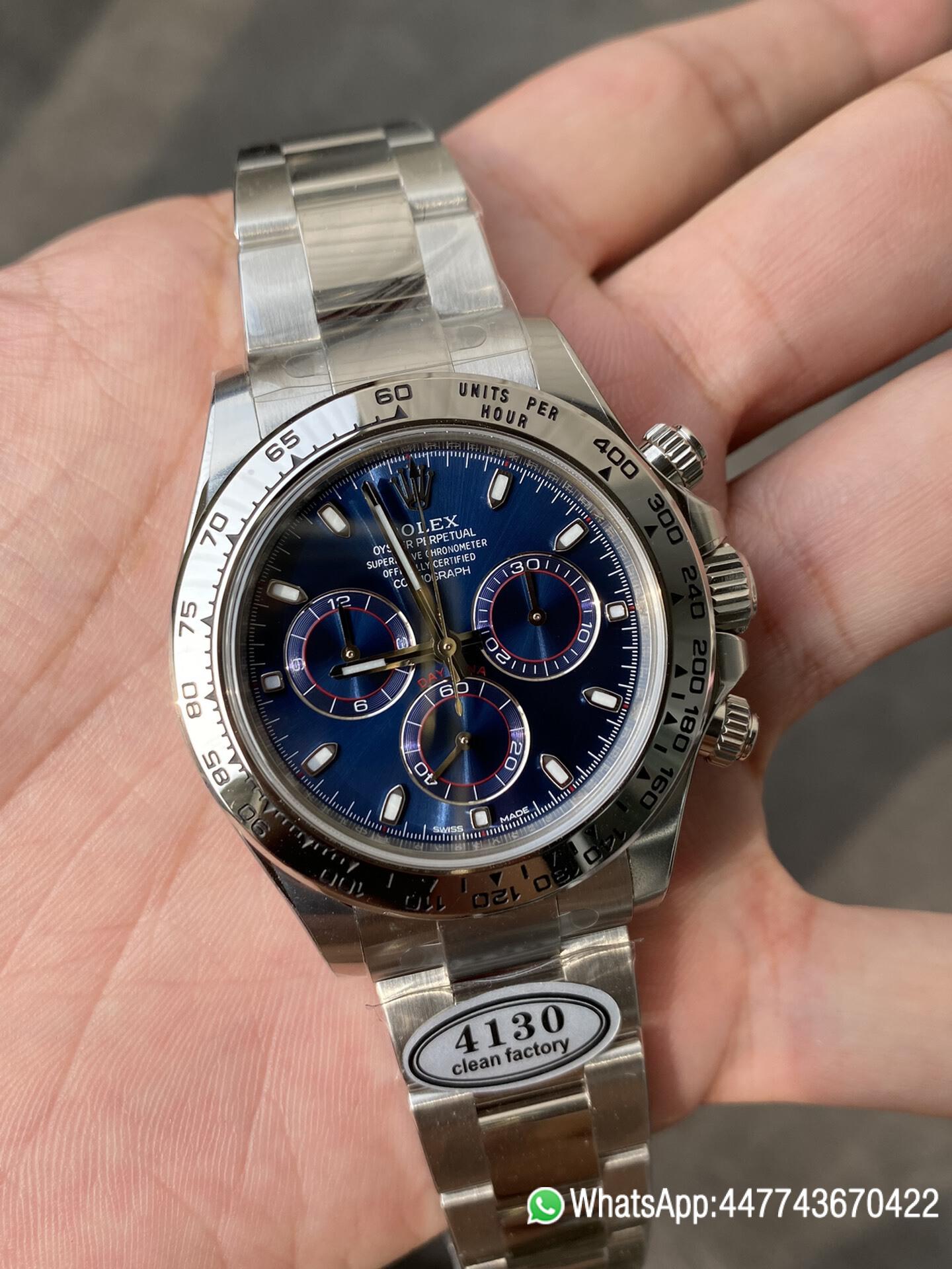 Victory Factory Daytona 116509 Blue Dial 904L Steel Case Oyster Bracelet SuperClone DanDong 4130 Movement 03 Clean Factory Daytona 116509 Blue Dial 904L Steel Case Oyster Bracelet SuperClone DanDong 4130 Movement 03