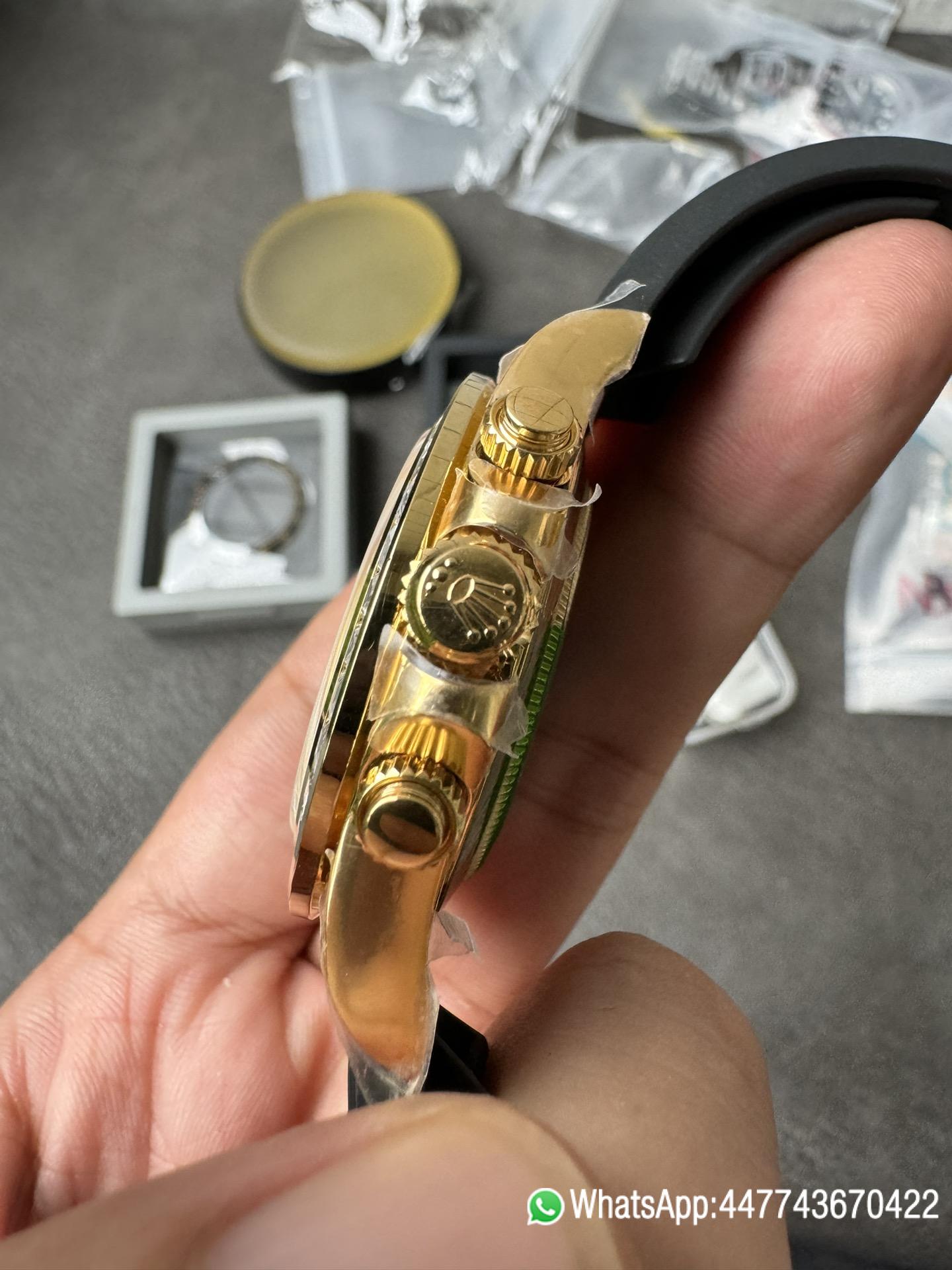Victory Factory Rolex Daytona Eye Of The Tiger 116588TBR Wrapped 18K Yellow Gold Diamonds Dial Bezel DD4130 Movement 05 Clean Factory Rolex Daytona Eye Of The Tiger 116588TBR Wrapped 18K Yellow Gold Diamonds Dial Bezel DD4130 Movement 05